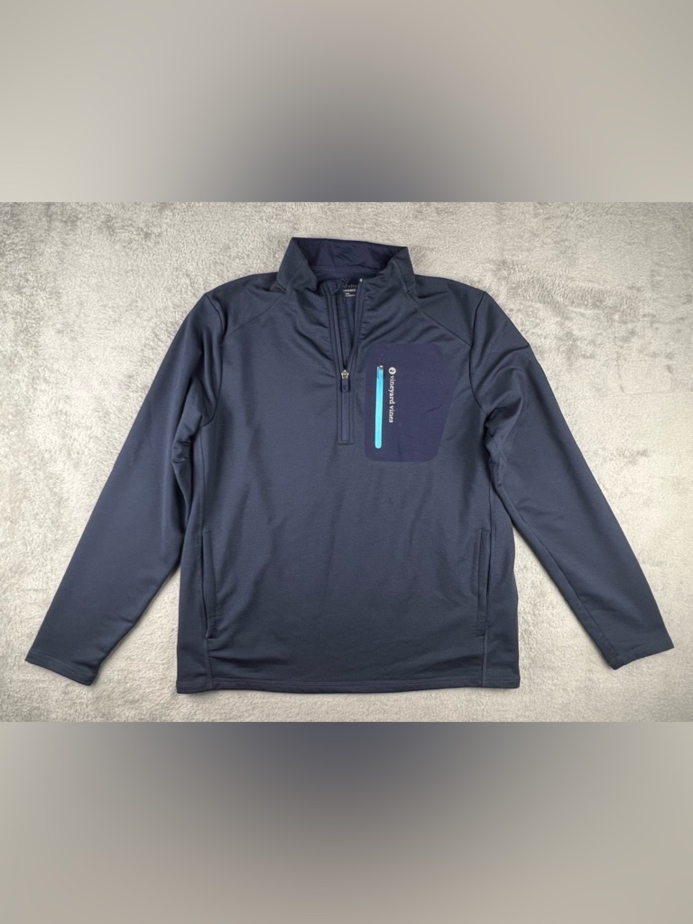 Vineyard Vines Performance Pullover 1/4 Zip Mens Medium Navy Blue Golf Walker